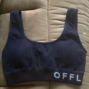 Aerie Dark Blue Textured Sports Bra